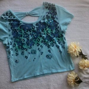 Blue Justice Slight Crop Top